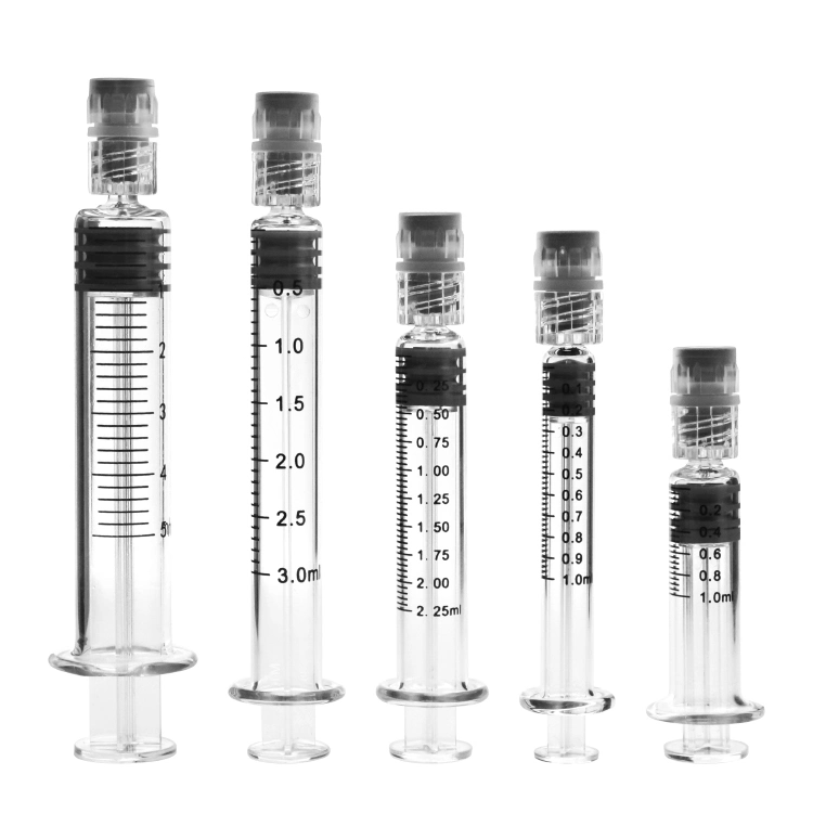 1ml Prefilled Long borosilicate Glass Syringe With luer Lock/tip Cap